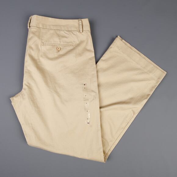 Tommy Hilfiger Womens 18 Flat Front Wide Leg Pants Chinos Causal Business Preppy - Picture 1 of 11